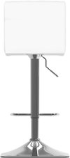 White Bonded Leather Adjustable Bar Stool (Set of 2)-3