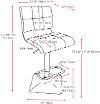 White Bonded Leather Adjustable Bar Stool (Set of 2)-6
