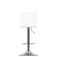 White Bonded Leather Adjustable Bar Stool (Set of 2)-3