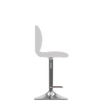 White Bonded Leather Adjustable Bar Stool (Set of 2)-4