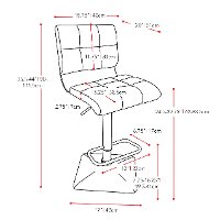 White Bonded Leather Adjustable Bar Stool (Set of 2)-6