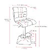 Red Bonded Leather Adjustable Bar Stool (Set of 2)-2