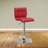 Red Bonded Leather Adjustable Bar Stool (Set of 2)-3