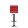 Red Bonded Leather Adjustable Bar Stool (Set of 2)-5