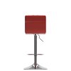 Red Bonded Leather Adjustable Bar Stool (Set of 2)-7