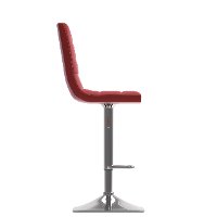 Red Leather Upholstered Adjustable Bar Stool (Set of 2)-6
