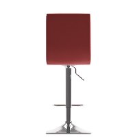 Red Leather Upholstered Adjustable Bar Stool (Set of 2)-7