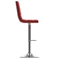 Red Leather Upholstered Adjustable Bar Stool (Set of 2)-8