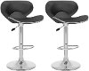 Black Form-Fitting Adjustable Bar Stool (Set of 2)