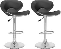Black Form-Fitting Adjustable Bar Stool (Set of 2)