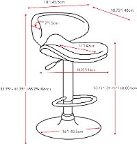 Black Form-Fitting Adjustable Bar Stool (Set of 2)-2