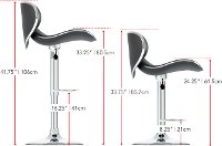 Black Form-Fitting Adjustable Bar Stool (Set of 2)-3