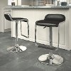 Black Adjustable Bar Stool with Footrest (Set of 2)
