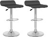 Black Curved Adjustable Bar Stool (Set of 2)