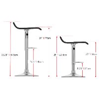 Black Curved Adjustable Bar Stool (Set of 2)-3