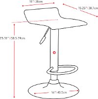 Black Curved Adjustable Bar Stool (Set of 2)-4