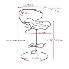 White Curved Form-Fitting Adjustable Bar Stool (Set of 2)