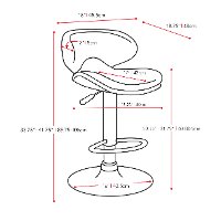 White Curved Form-Fitting Adjustable Bar Stool (Set of 2)