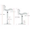White Curved Form-Fitting Adjustable Bar Stool (Set of 2)-2
