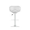 White Curved Form-Fitting Adjustable Bar Stool (Set of 2)-5
