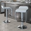 White Adjustable Bar Stool with Footrest (Set of 2)-2