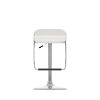 White Adjustable Bar Stool with Footrest (Set of 2)-4