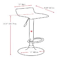White Curved Adjustable Bar Stool (Set of 2)