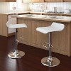 White Curved Adjustable Bar Stool (Set of 2) -3