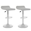 White Curved Adjustable Bar Stool (Set of 2) -4
