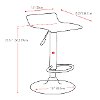 White Curved Adjustable Bar Stool (Set of 2)