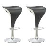 Two-Toned Adjustable Bar Stool in Black and White (Set of 2)