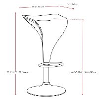 Two-Toned Adjustable Bar Stool in Black and White (Set of 2)