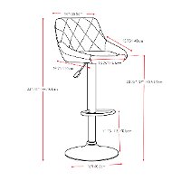 Black Diamond-Back Adjustable Bar Stool (Set of 2)
