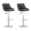 Black Diamond-Back Adjustable Bar Stool (Set of 2)-3