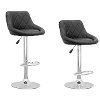 Black Diamond-Back Adjustable Bar Stool (Set of 2)-4