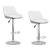 White Diamond-Back Adjustable Bar Stool (Set of 2)-4