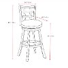 Cappuccino/ Black Leatherette Bar Stool - Woodgrove-4