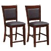 Brown Bonded Leather Counterstool Pair -3