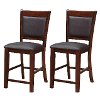 Brown Bonded Leather Counterstool Pair -4