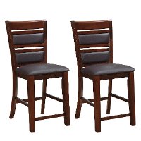 Chocolate Bonded Leather Counterstool Pair