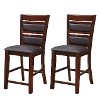 Chocolate Bonded Leather Counterstool Pair -3