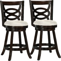 Cappuccino/ White Counterstool (Set of 2) - Woodgrove