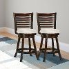 Cappuccino/ White Ladder Back Counter Height Stool (Set of 2) - Woodgrove