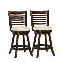 Cappuccino/ White Ladder Back Counter Height Stool (Set of 2) - Woodgrove-2