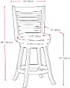Cappuccino/ White Ladder Back Counter Height Stool (Set of 2) - Woodgrove-4