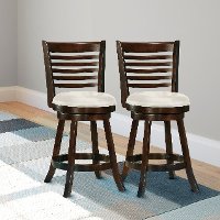 Cappuccino/ White Ladder Back Counterstool (Set of 2) - Woodgrove
