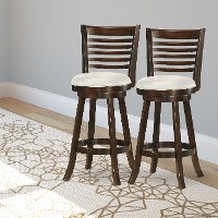 Cappuccino/ White Ladder-Back Bar Stool (Set of 2) - Woodgrove