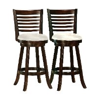 Cappuccino/ White Ladder-Back Bar Stool (Set of 2) - Woodgrove-2