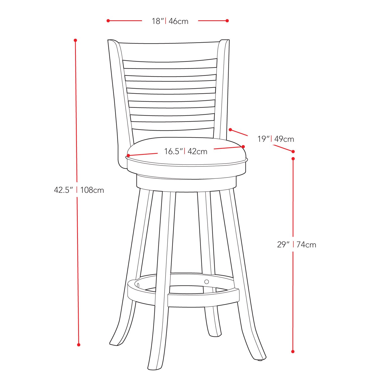 Cappuccino/ White Ladder-Back Bar Stool (Set of 2) - Woodgrove-4
