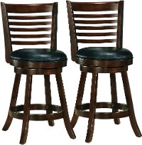 Cappuccino/ Black Bonded Leather Counter Height Stool Pair - Woodgrove